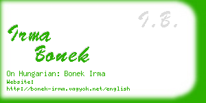 irma bonek business card